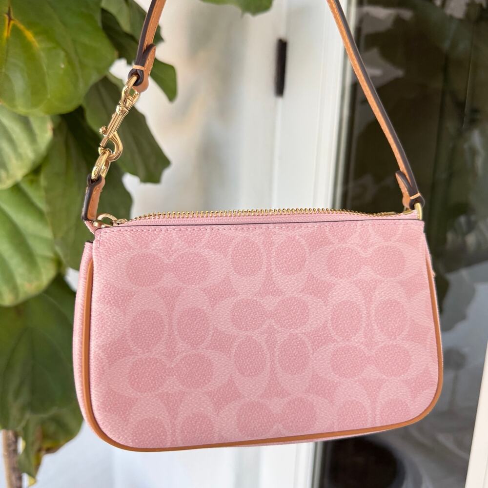 Coach Nolita 19 In Signature Canvas Gold/Powder Pink CDW31 NWT - Picture 3 of 5